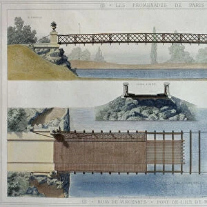 Bois de Vincennes and the Reuilly island bridge, illustration from