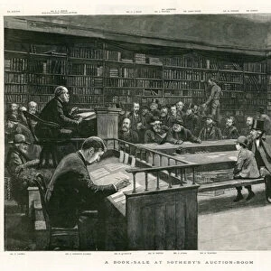 A Book Sale at Sothebys Auction Room (engraving)