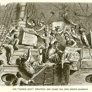 The "Boston Boys"throwing the Taxed Tea into Boston Harbour (engraving)
