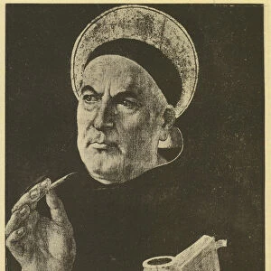 Botticelli: St Thomas Aquinas (b / w photo)