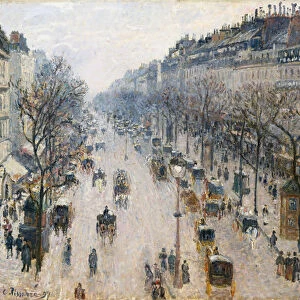 The Boulevard Montmartre on a Winter Morning, 1897 (oil on canvas)