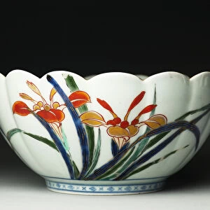 Bowl with fluted sides and a scalloped rim, ko-Imari ware, c