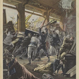 The Boxer Rebellion: siege of the foreign legations in Beijing (colour litho)