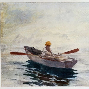 Boy in a Boat (w / c, pen & pencil on paper)