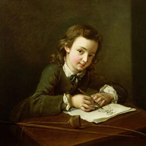 Boy Drawing at a Table