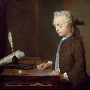 Boy with a Spinning-Top ( or Child with a Teetotum) - oil on canvas, 1738