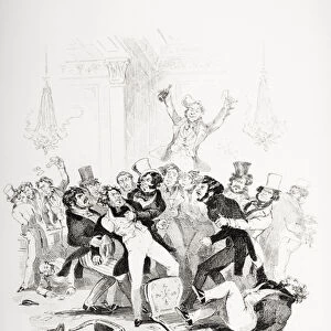 The last brawl between Sir Mulberry and his pupil, illustration from Nicholas