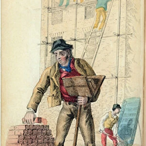 The Bricklayers Labourer from Ackermanns World in Miniature (litho)