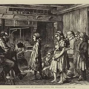 The Brickyards of England, paying the Children at the Inn (engraving)