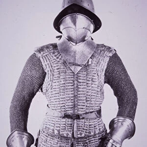 Brigandine armour with helmet, late 15th Century (photo)