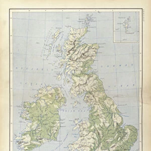 The British Isles (coloured engraving)