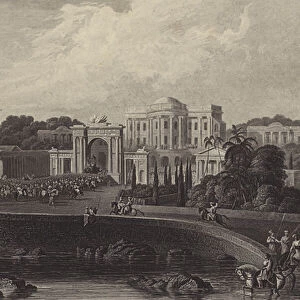 The British Residency at Hyderabad (engraving)