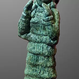 Bronze figurine of guardian goddess LAMA, Mesopotamia c. 2035-1794 BC (bronze)