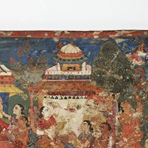 Detail from a Buddhist manuscript cover (opaque w / c on wood)