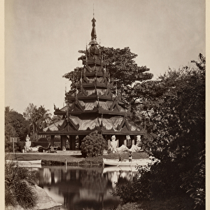 Buddhist rest house, Moulmein, Burma, c. 1875 (albumen print from a glass negative)
