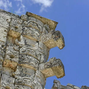 Building detail, Governor's Palace (Palacio del Gobernador), ruins, Uxmal, Yucatan, Mexico, Central America