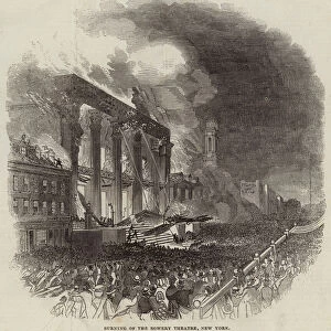 Burning of the Bowery Theatre, New York (engraving)