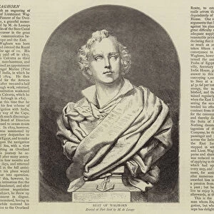 Bust of Waghorn, erected at Port Said by M de Lesseps (engraving)