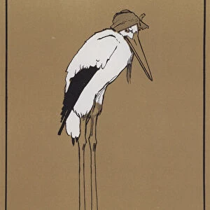 "But supposing the Stork has a sick headache?"(colour litho)