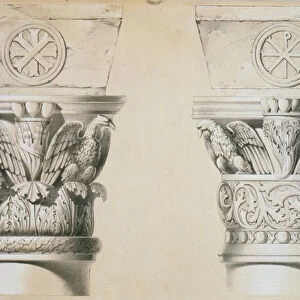 Byzantine capitals from columns in the nave of the church of St