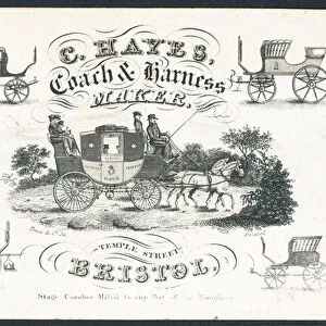C Hayes, coach and harness maker, trade card (engraving)