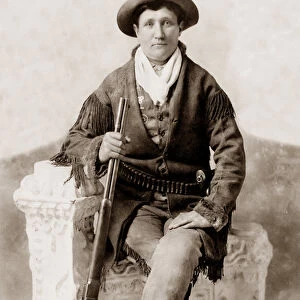 Calamity Jane with Her Rifle: Vintage photograph of notorious frontier character Calamity