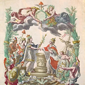 Calendar for the year of 1783 commemorating the Treaty of Versailles in 1768 in which
