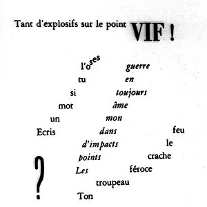 Calligram of William Apollinaire (1880-1918) referring to the First World War