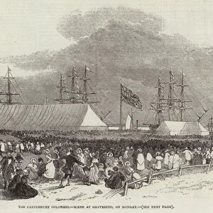 The Canterbury Colonists, Scene at Gravesend, on Monday (engraving)