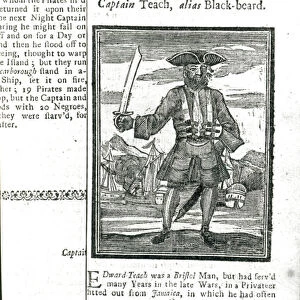 Captain Teach, Alias Black Beard, from History and Lives of All the Most Notorious
