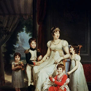 Caroline Bonaparte (1782-1839) and her Children (oil on canvas)