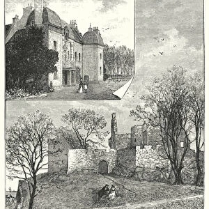 Caroline Park, Ruins of Granton Castle, East Pilton (engraving)