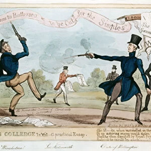 Cartoon of the Duke of Wellington Duelling
