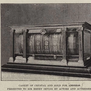 Casket of Crystal and Gold for Address presented to Sir Henry Irving by Actors and Actresses (b / w photo)