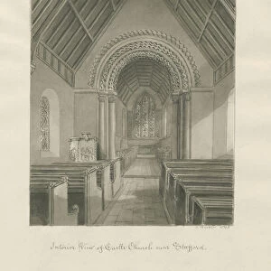 Castle Church - Interior of Church: sepia drawing, 1845 (drawing)