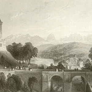 Castle of Pau, birthplace of king Henry IV (engraving)