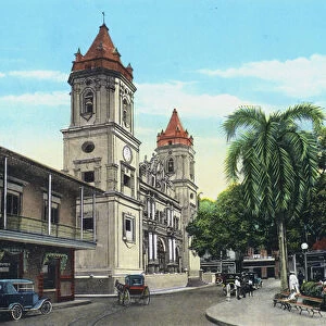 The Cathedral, showing Independence Park, Panama City (coloured photo)