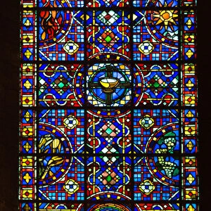 Cathedrale de chartres, detail of the stained glass of peace