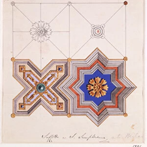 Ceiling decorations from San Simpliciano, Milan (w / c & pencil on paper)