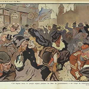 Celebrations in London for the coronation of King Edward VII, illustration for Le Rire (colour litho)