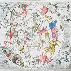 Celestial Planisphere Showing the Signs of the Zodiac, from The Celestial Atlas