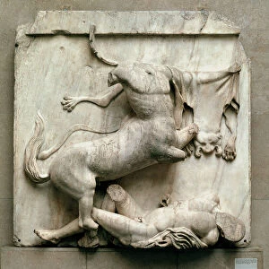 A Centaur triumphing over a Lapith, metope XXVIII from the south side of the Parthenon