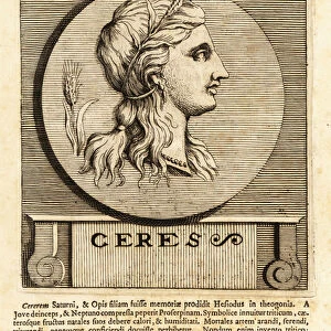 Ceres, Roman goddess of agriculture and grain, 1772 (engraving)