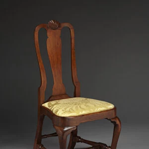 Side chair, 1740-70 (walnut, pine & silk)
