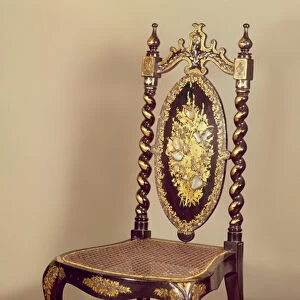Chair, mid 19th century (wood, papier-mache & cane)