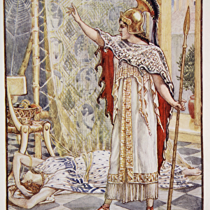 She changed her into a spider, illustration from The Story of Greece