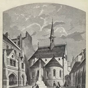 Chapel above to be erected and Proposed Inner Court, House of Charity, Greek Street, Soho (engraving)
