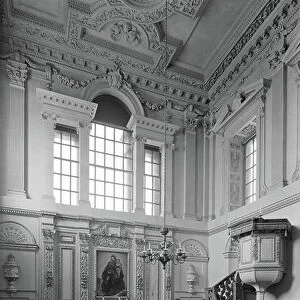 The Chapel, Grimsthorpe Castle, Bourne, Lincolnshire, from The Country Houses of Sir John Vanbrugh by Jeremy Musson, published 2008 (b/w photo)