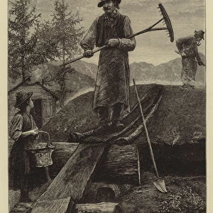 Charcoal Burners in the Alps (engraving)