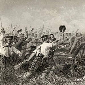 Charge of the Highlanders before Cawnpore under General Havelock, from The History